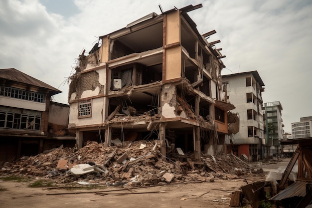 A building that has been demolished in the city of kampala.