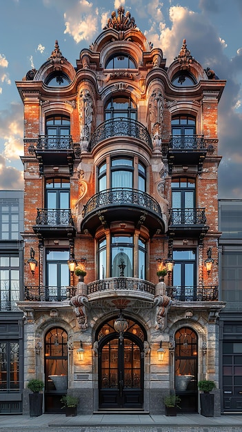 a building with a balcony in the middle