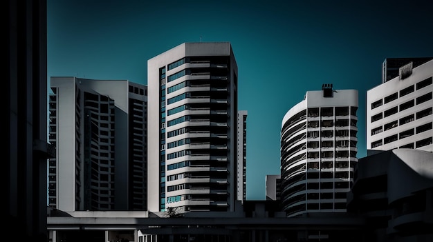 A building with a blue sky in the background