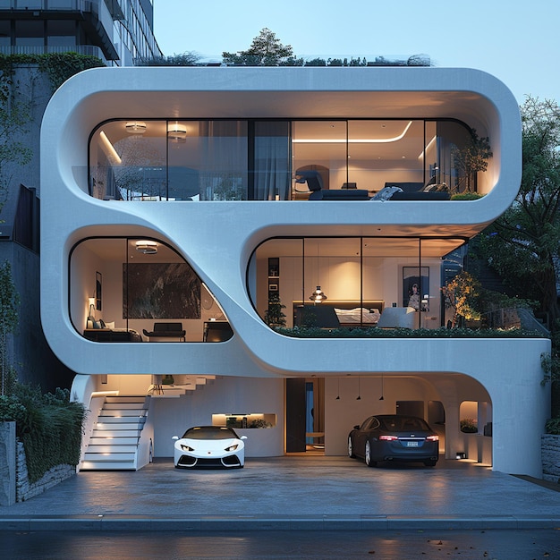 a building with a car parked in front of it