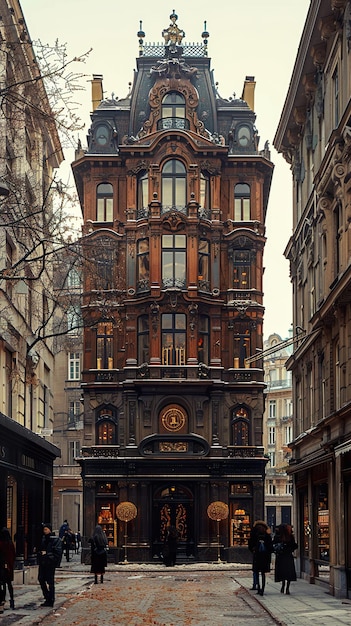 a building with a clock on the top of it that says  the word  on it