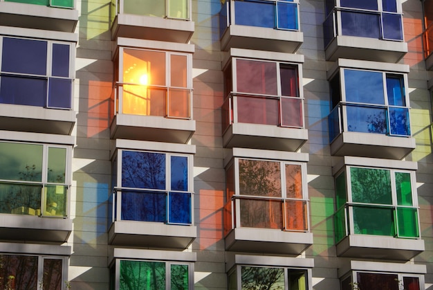 Building with colored windows