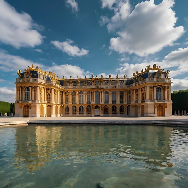 Photo a building with a fountain in the middle of it