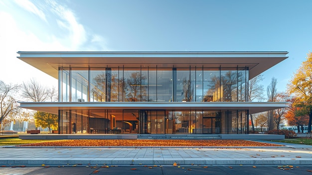 a building with a glass facade that says quot the word quot on the bottom