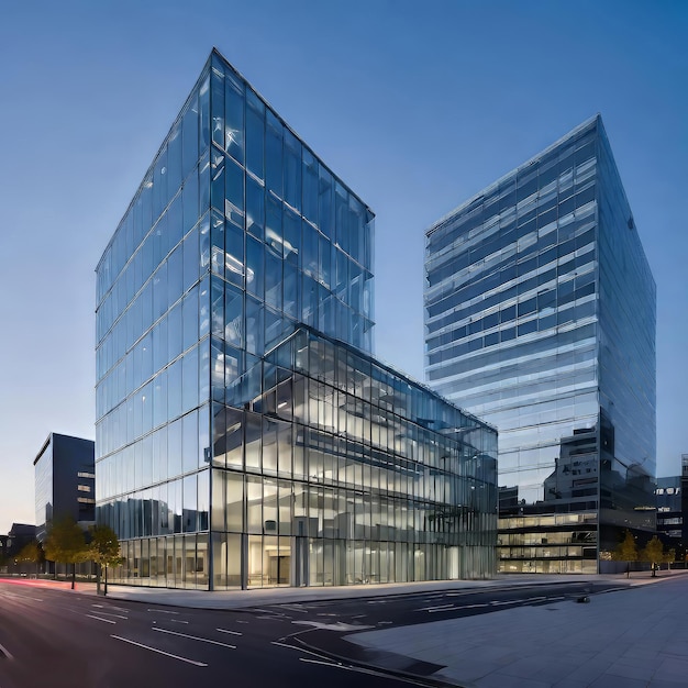 a building with a glass facade that says quot the word quot on it