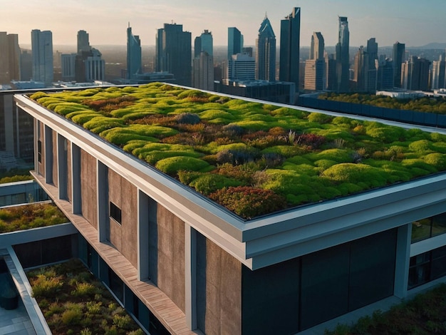 Photo a building with a green roof that says  the city  on the top