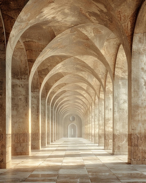 Photo a building with a large archway that has a sign that says  the word  on it