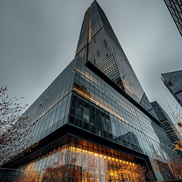 a building with a large glass facade that says quot the word quot on it