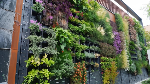 Photo a building with a lot of plants on it