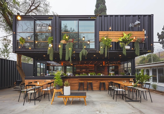 a building with a lot of plants on the roof