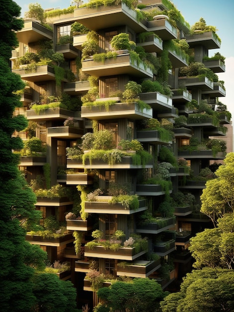 a building with plants growing on it