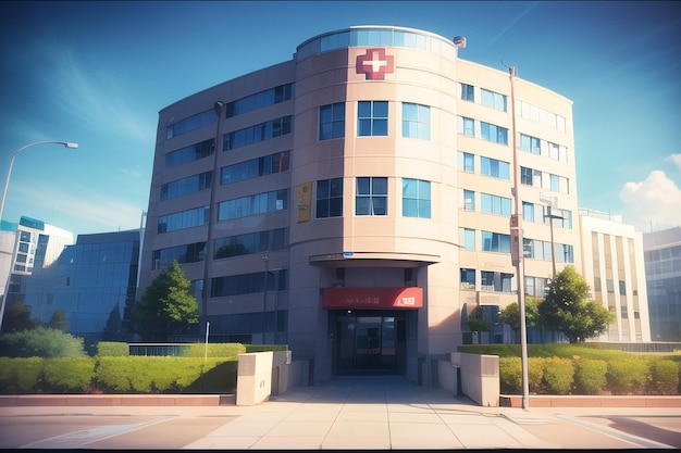 A building with a red sign that says swiss on it