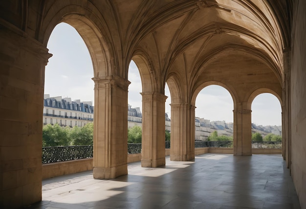 Photo a building with a row of arches that says  the time of 11  00