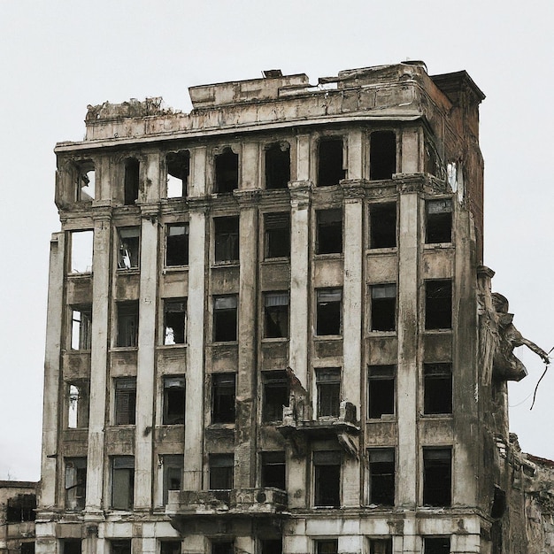 Photo a building with a sign that says quot broken quot on the side