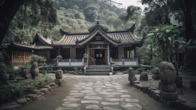 A building with a sign that says'the chinese garden'on it