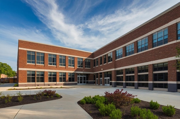 a building with a sign that says  the name of the school