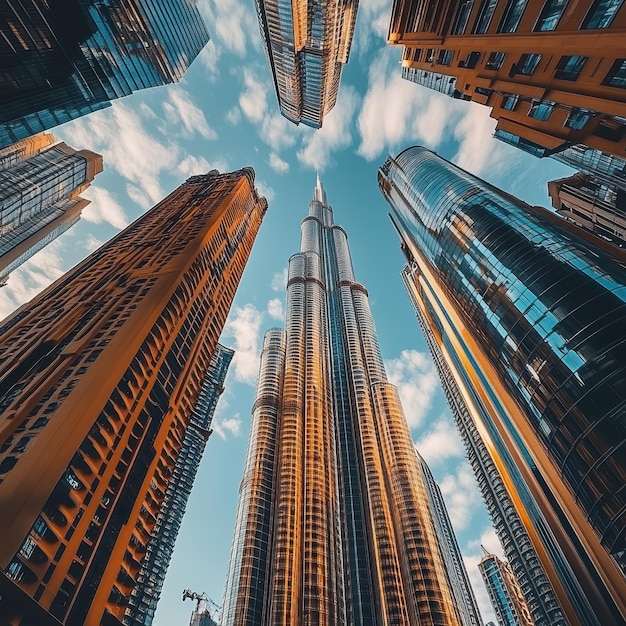 a building with a sky in the background and the word skyscrapers on the bottom