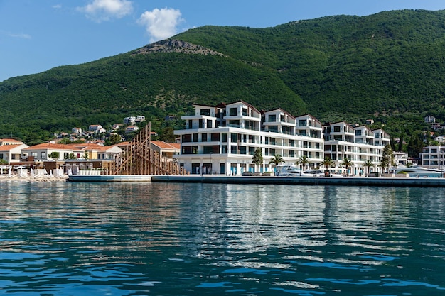 Buildings on the coastline of Montenegro