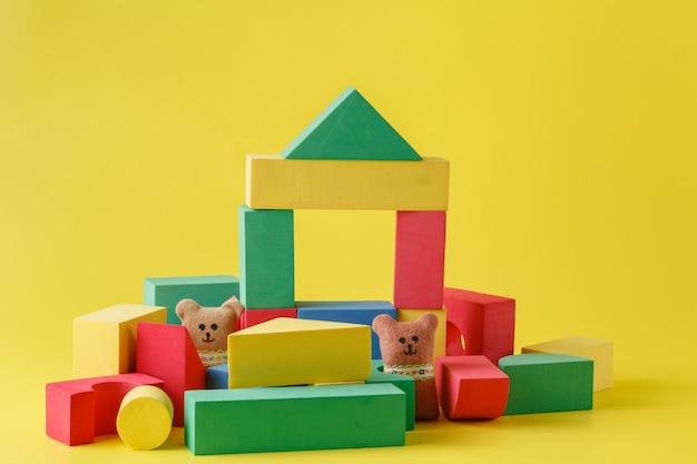 Buildings from kid building blocks