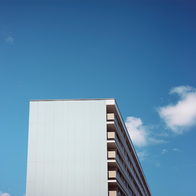 the buildings has a blue sky over them clean sky background minimalist imagery film