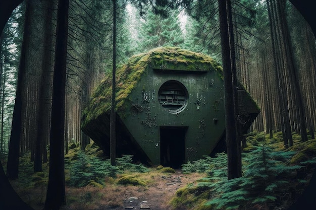 Built as fortress abandoned bunker in dense forest