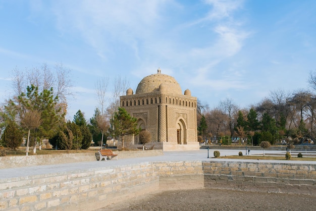 Bukhara Uzbekistan December 2021 Mausoleum of the Samanids on a sunny day in winter