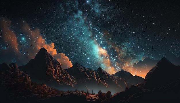 Bule sky with stars paradox image Ai generated art