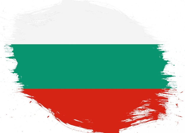 Bulgaria flag on distressed grunge brush background