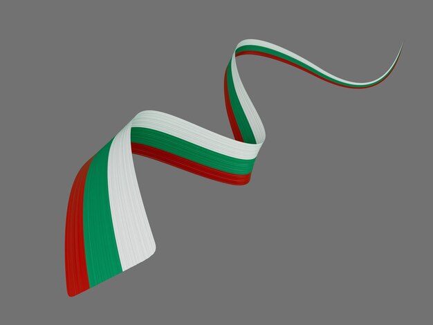 Bulgaria independence day celebration Waving flag 3d illustration