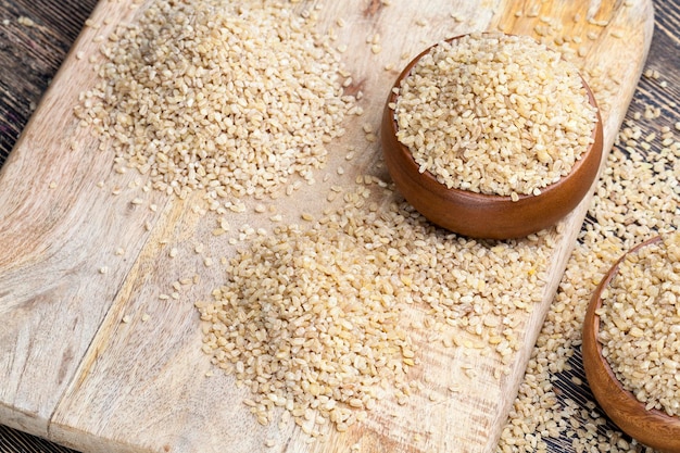 Bulgur porridge is made from wheat grain