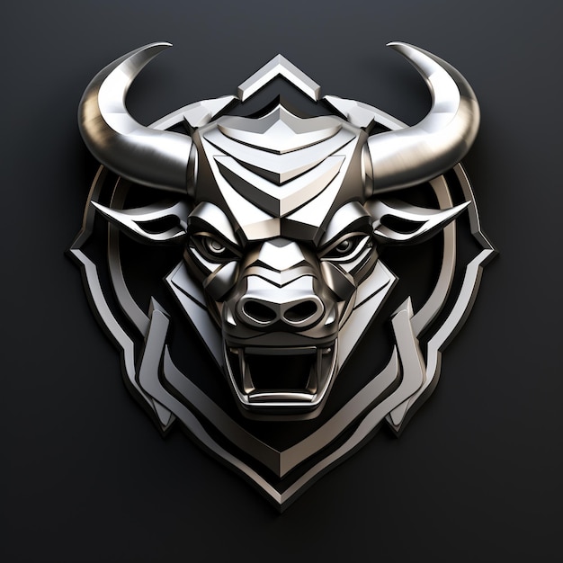 Photo bull face logo designs bull 3d logo bull vector artwork bull ai logo design