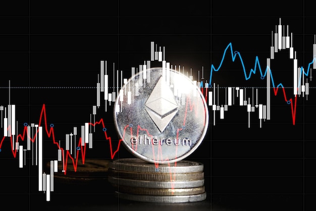 Bull market trend Cryptocurrency Bitcoin Stock Growth Chart shows a strong increase in the price