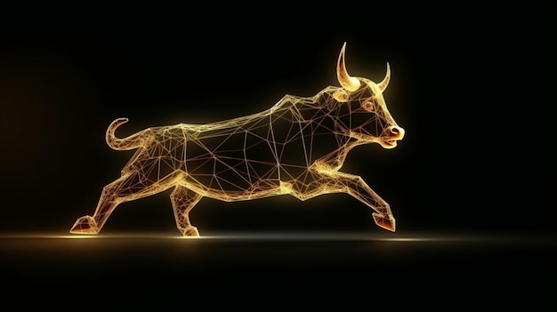 Bull run or bullish market trend or concept of bullish in stock market exchange