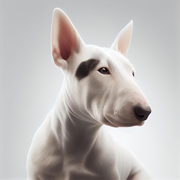 Bull terrier portrait Realistic illustration of dog isolated on white background Dog breeds