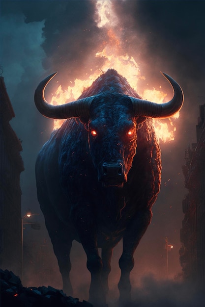 Bull that is standing in the dirt generative ai