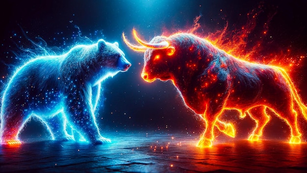 Bull vs Bear Epic Confrontation Illustrated Forex Market Forces