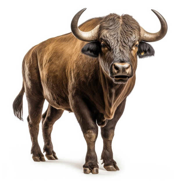 Bull in white background AI generated Image