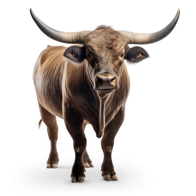 Bull in white background AI generated Image