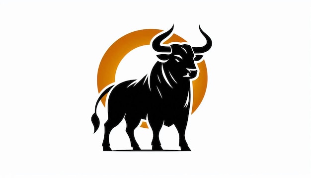 a bull with an orange background that says the word rhino