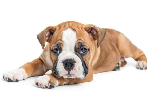 Bulldog puppy isolated on white