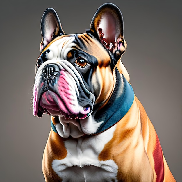 Bulldog wearing a fashion clothes and accessory Bulldog isolated on transparent background