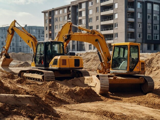 Photo a bulldozer is being used to work in the dirt