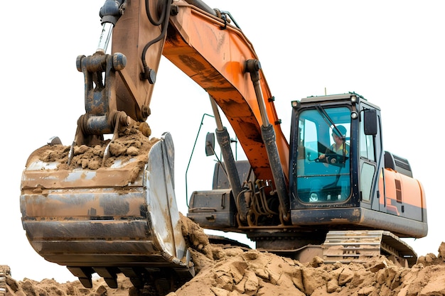 a bulldozer is being used to work in the mud