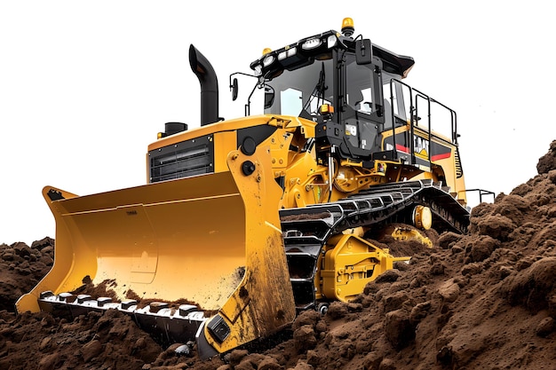 a bulldozer that is in the mud