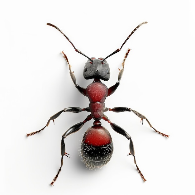 a Bullet Ant isolated on white Background top view