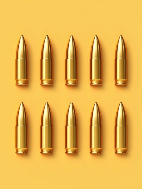 Photo bullet shells yellow background