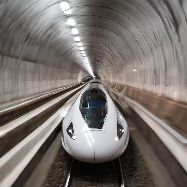 Photo a bullet train is going through a tunnel with the number 3 on the front