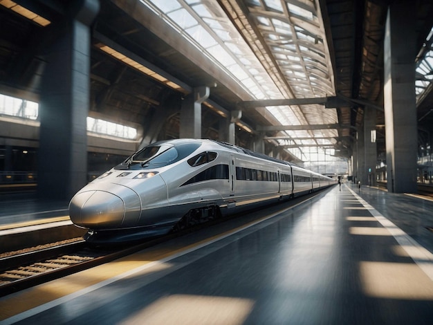 a bullet train is pulling into a station with the number 3 on the front