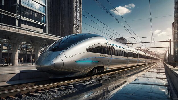 Photo a bullet train with the number 3 on the front