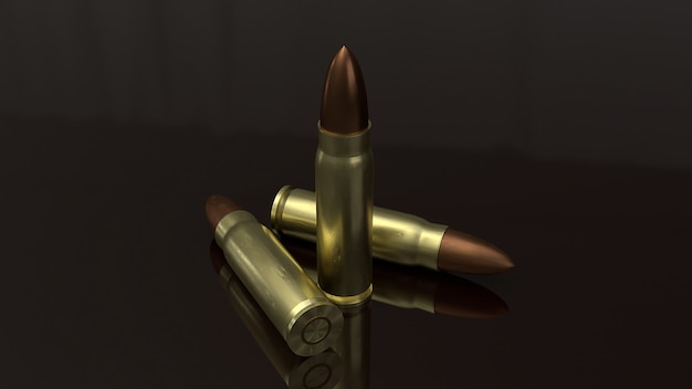  bullets 3d rendering for  abstract background.